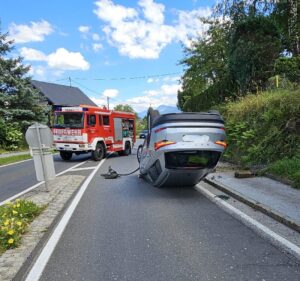 PKW Überschlag in Villach- Drobollach.